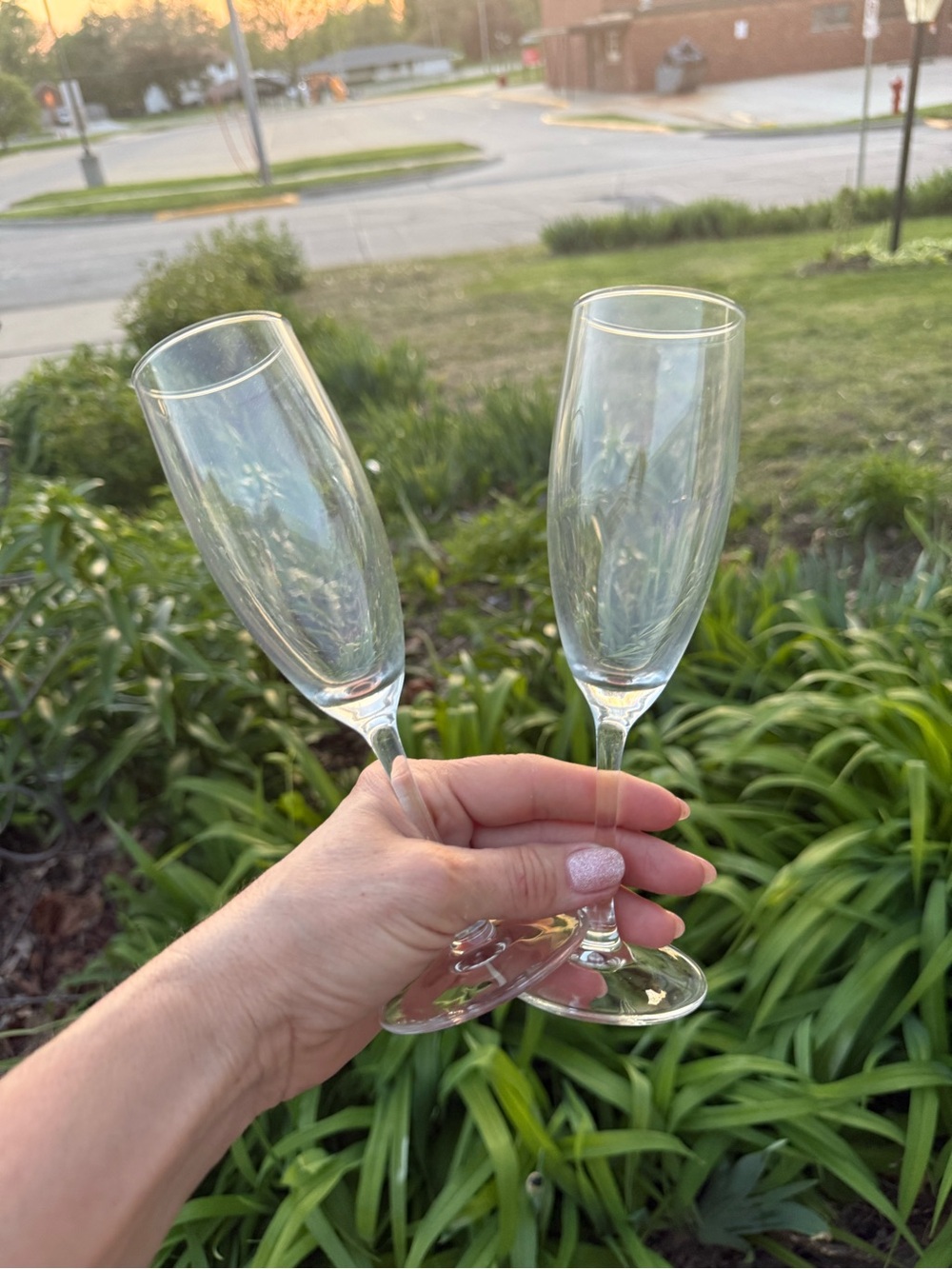 Clear Glass Champagne Flutes - Set of 6 Brand new